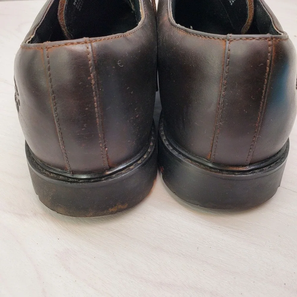 Timberland Mens Brown Leather Waterproof Oxford Shoes Size 9W Americana Gorpcore